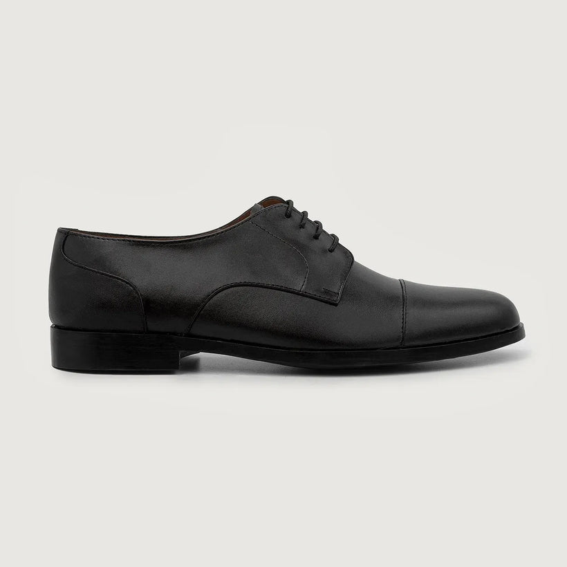 Attorney Derby أسود Leather Shoes رجالي