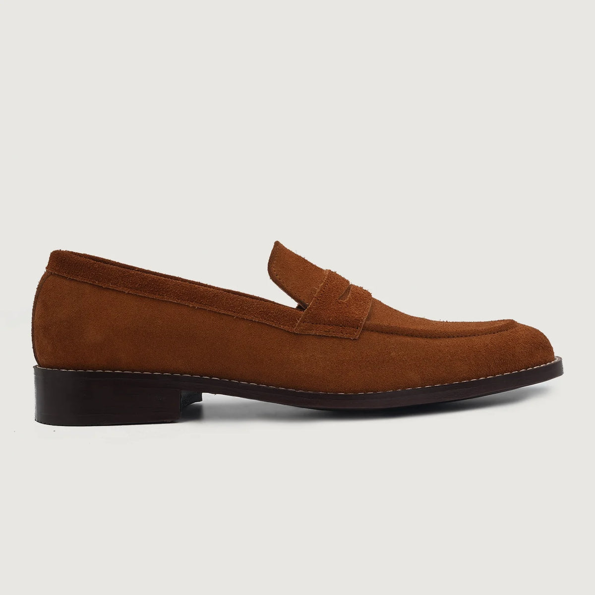 Brown Goatskin Suede Leather Loafers - بناء غوديير ويلت المتين وتفاصيل مقدمة الحذاء