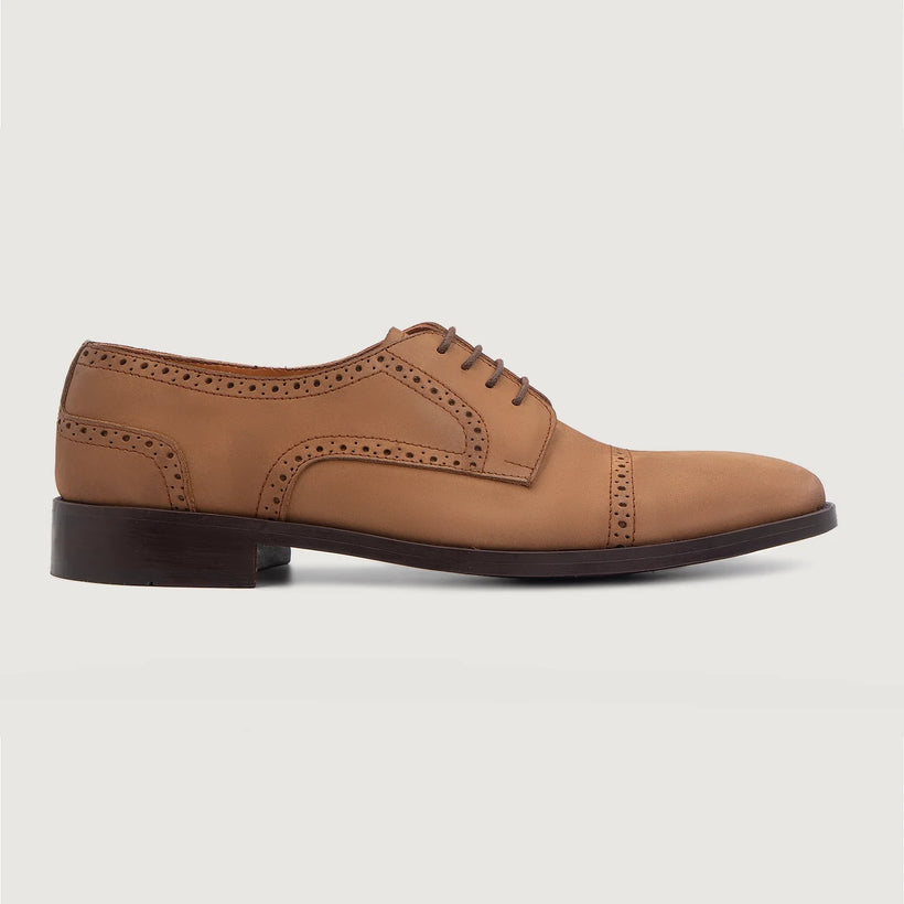 Dirk Brogues Derby بني Nubuck أحذية جلدية كلاسيكية رجالي