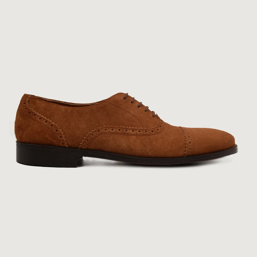 Greyson Brogues Oxford بني Suede Leather Shoes رجالي
