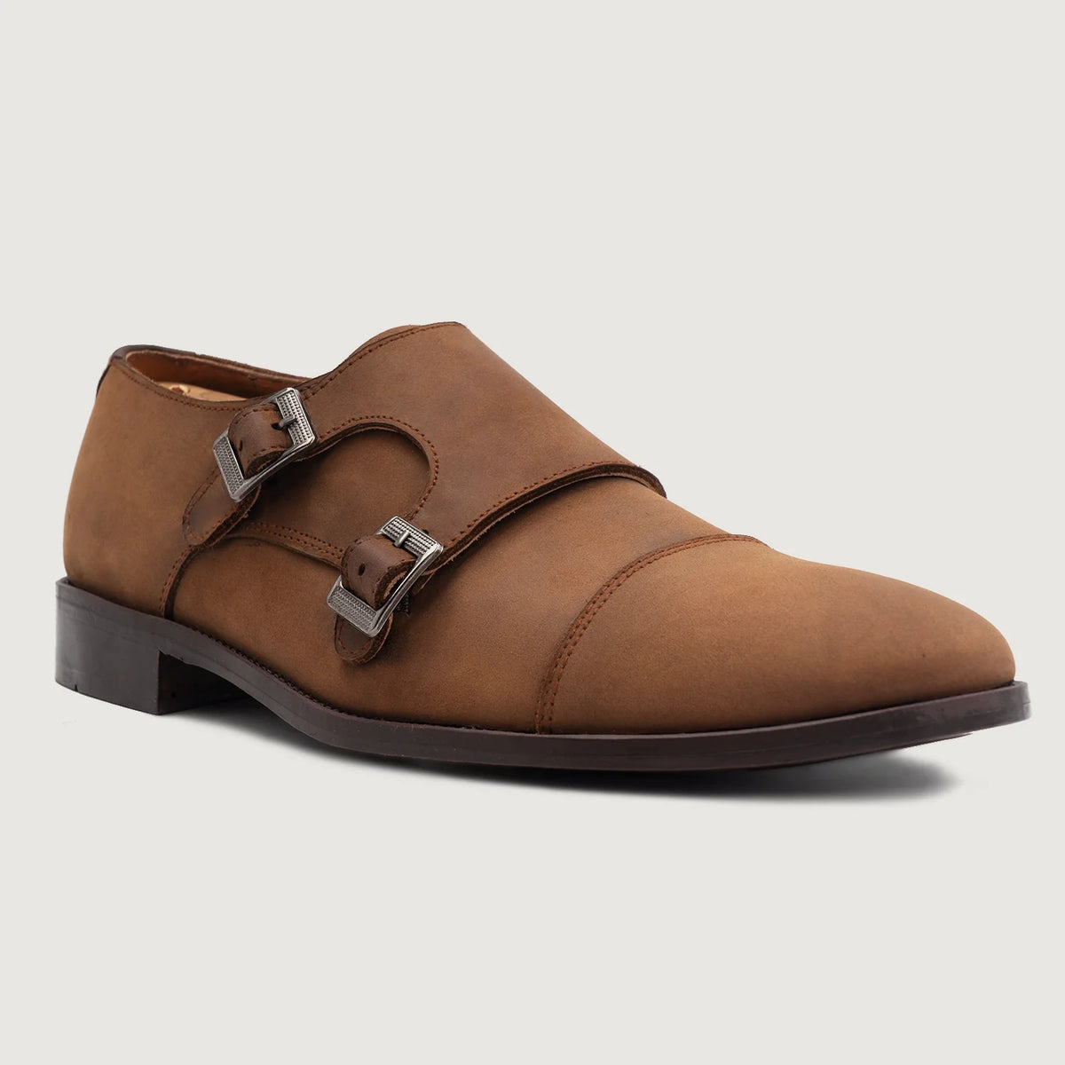 High-Traction Rubber Outsole & Lug Tread Pattern on Boston أحذية جلدية كلاسيكية Oil Pull-up بني أحذية جلدية كلاسيكية For Men