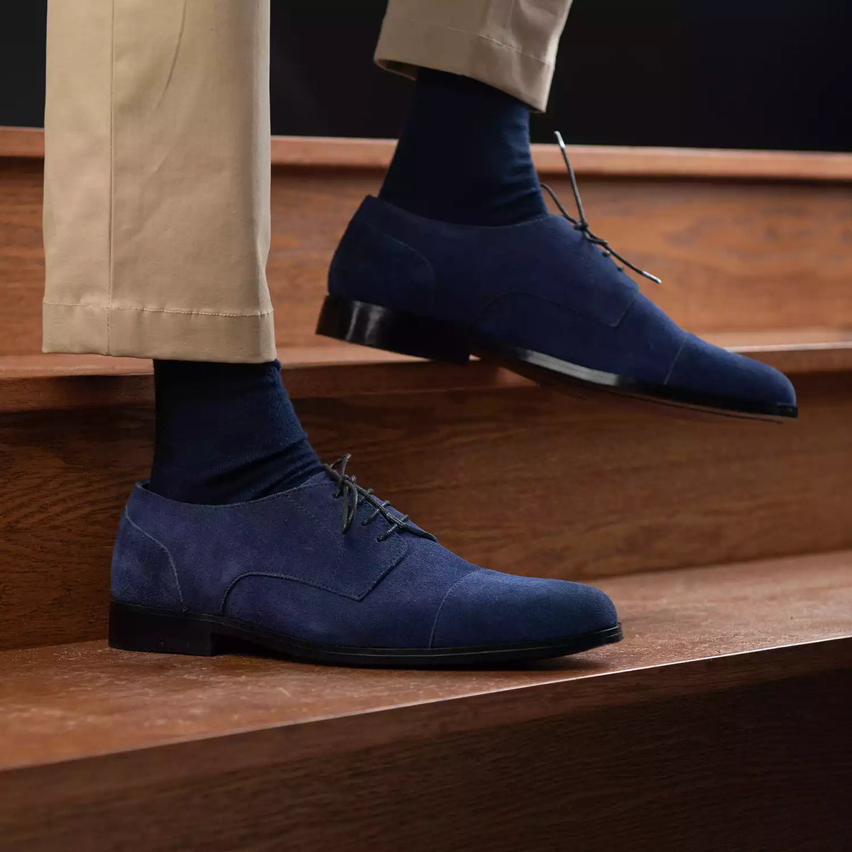 Orlaven Attorney Derby Midnight أزرق Suede أحذية جلدية كلاسيكية رجالي footwear image 9