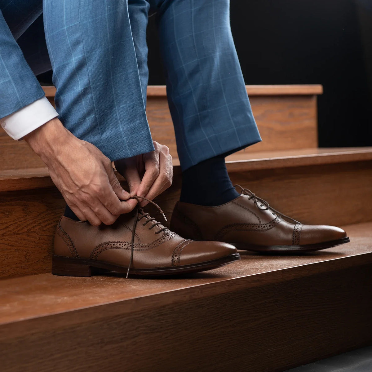Orlaven Greyson Brogues Oxford بني أحذية جلدية كلاسيكية رجالي footwear image 10