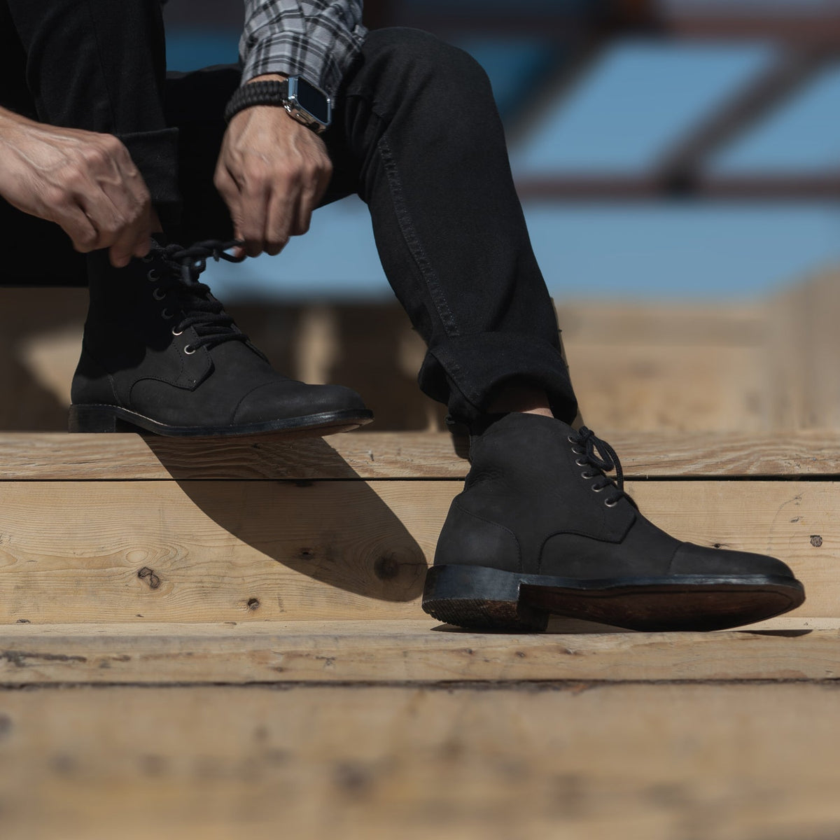 Orlaven Knight Derby أسود Nubuck أحذية بوت جلدية رجالي footwear image 10