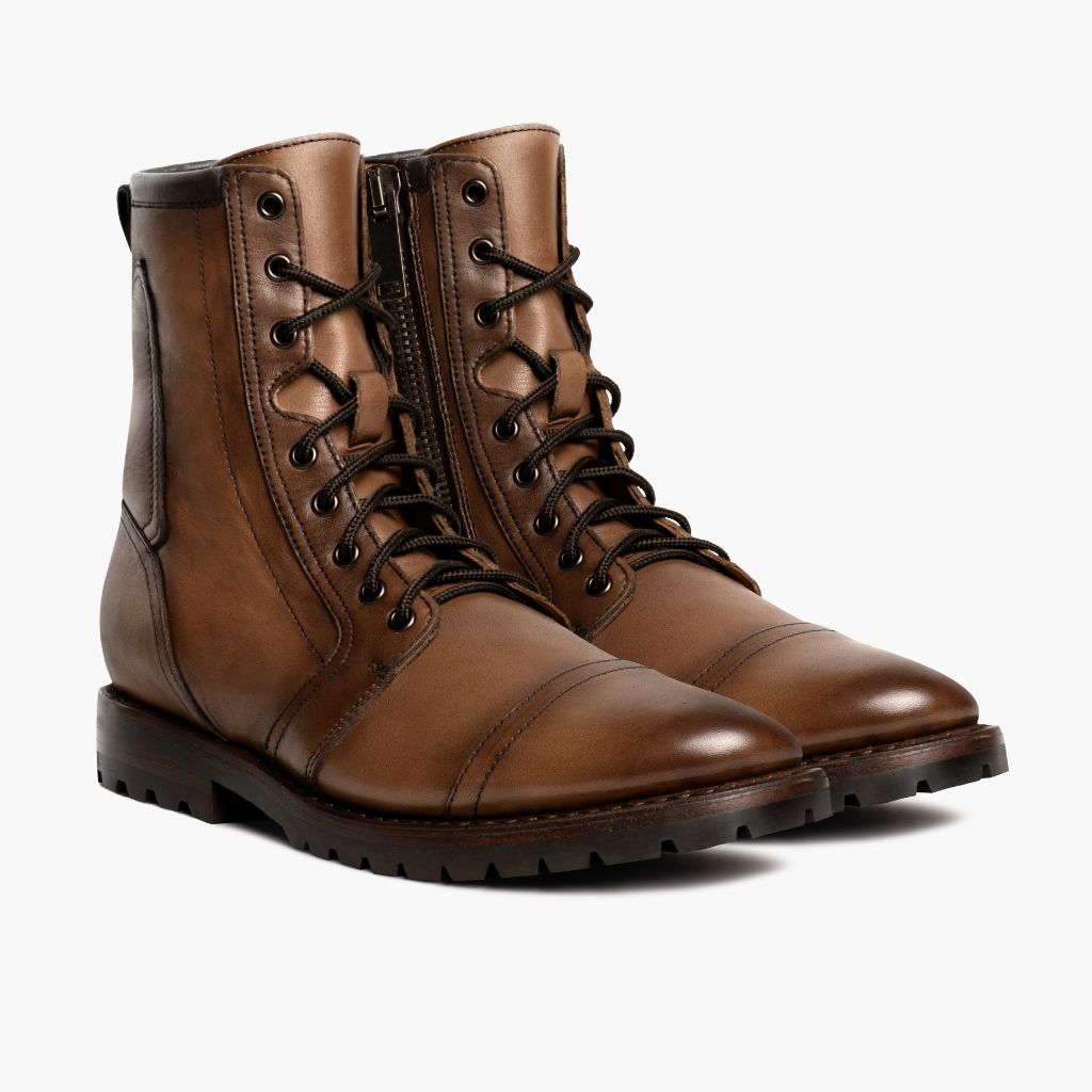 Casa Moto Amber Wheat أحذية بوت جلدية رجالي in Classic Full-Grain Leather - عرض أمامي وقَصّة مفصلة أنيقة | شراء أونلاين عبر المتجر الرسمي