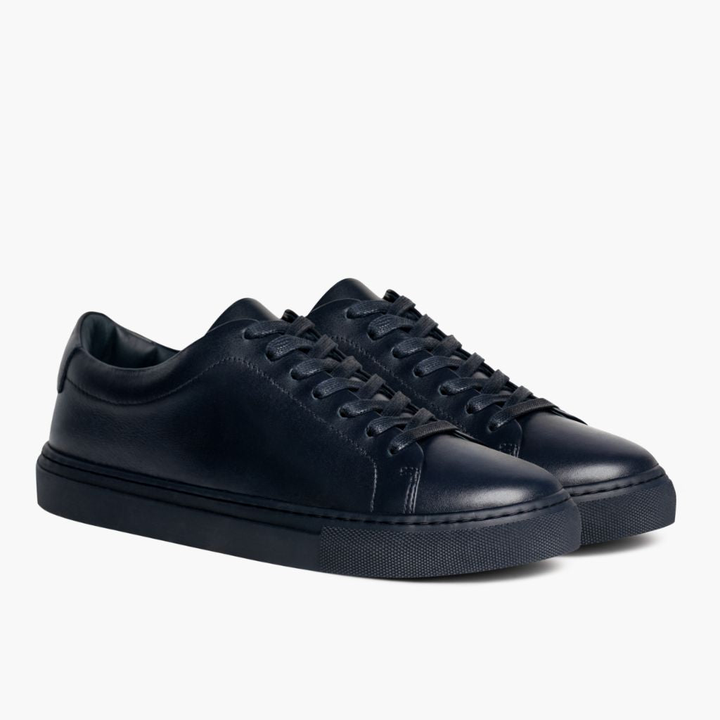 Encore Navy سنيكرز جلدي كاجوال رجالي in Navy Full-Grain Leather - عرض جانبي | شراء أونلاين عبر المتجر الرسمي