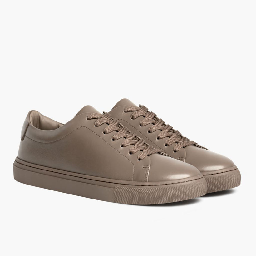 Encore Taupe Leather Sneakers رجالي