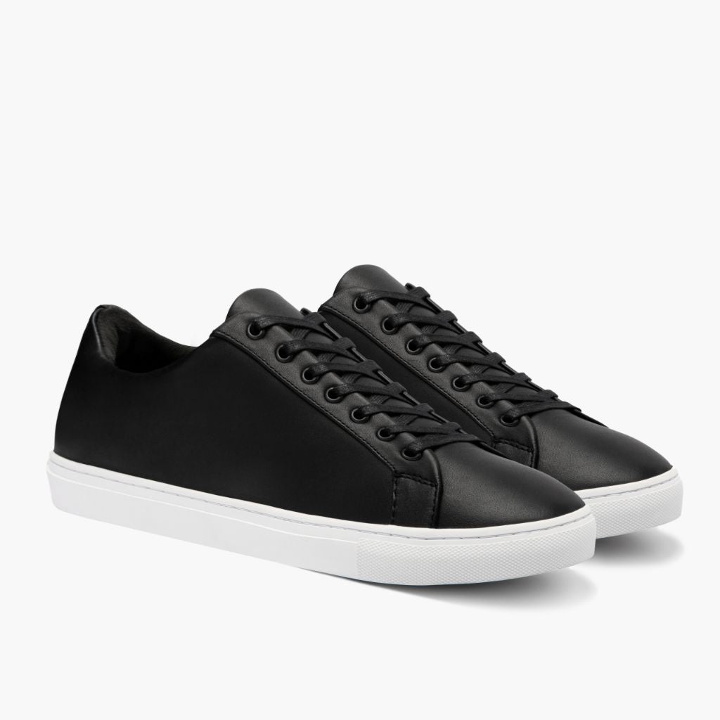 Premier Low Top أسود سنيكرز جلدي كاجوال رجالي For Men جلد بقر طبيعي أسود فاخر - عرض جانبي | شراء أونلاين عبر المتجر الرسمي