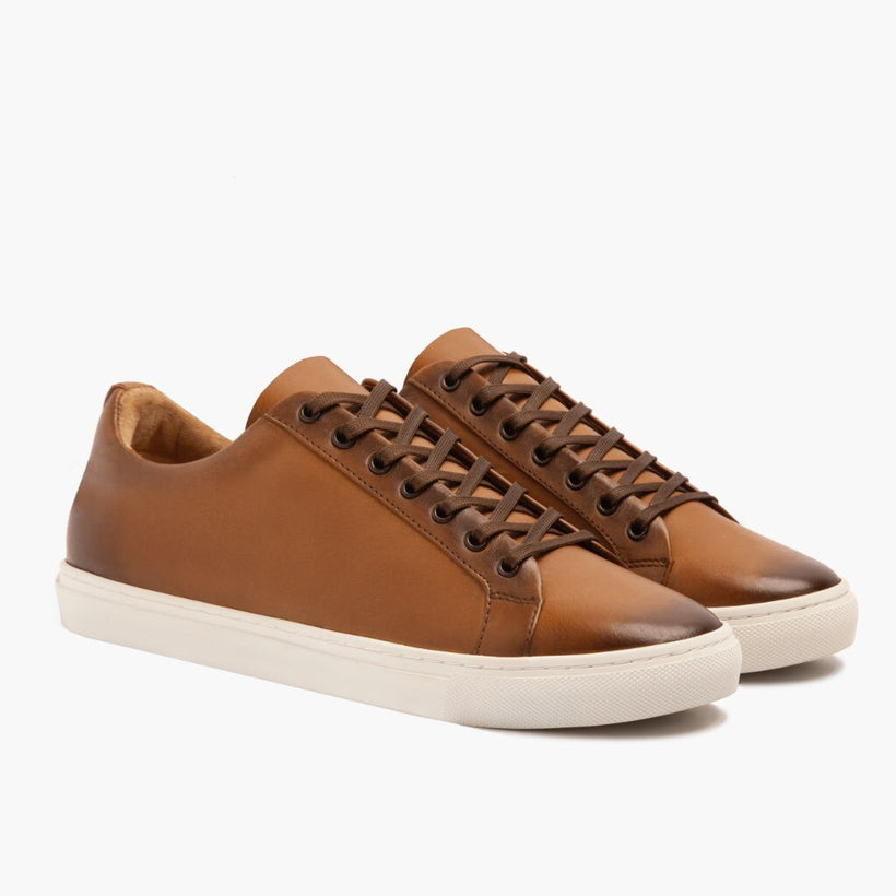 Premier Low Top Toffee Leather Sneakers رجالي