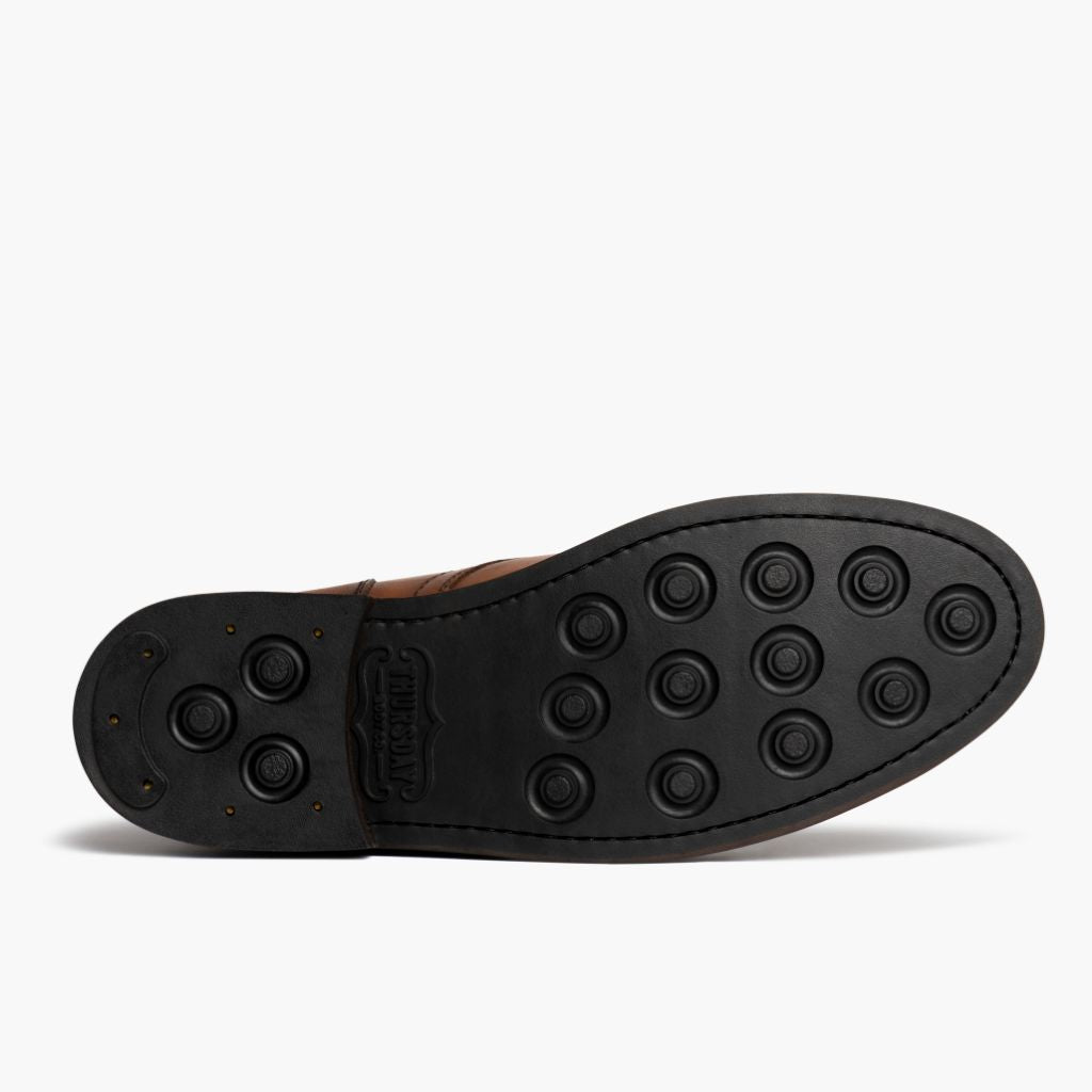 High-Traction Rubber Outsole & Lug Tread Pattern on Captain Toffee أحذية بوت جلدية رجالي