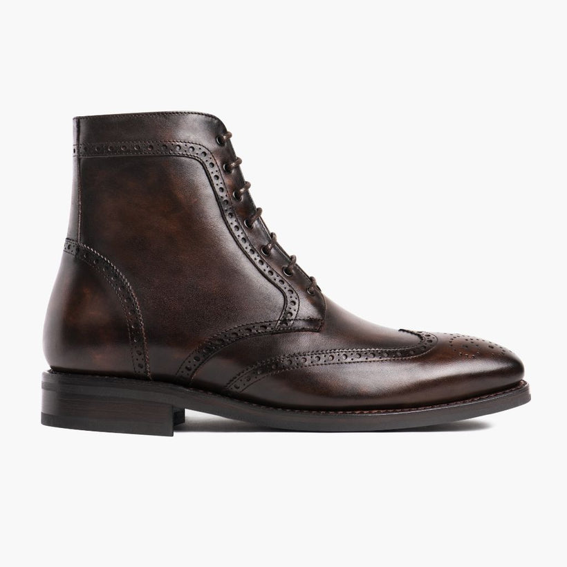 Wingtip Dark Oak أحذية بوت جلدية رجالي
