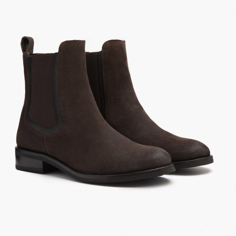 Duchess Dark بني Suede أحذية بوت جلدية نسائي