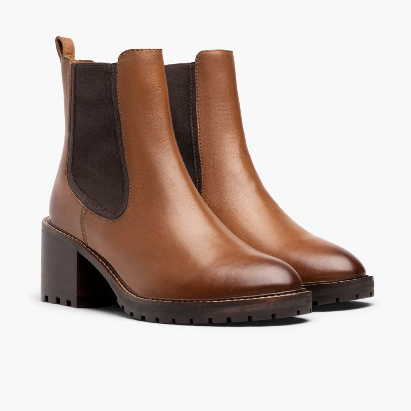 Knockout Toffee Leather Boots نسائي
