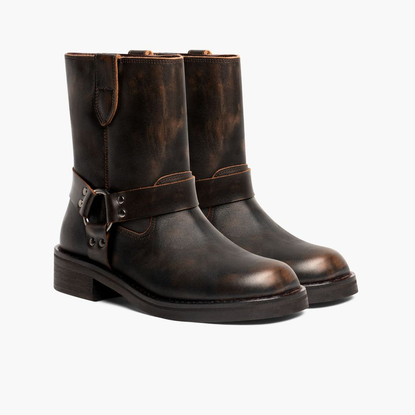 Outlaw Vintage بني Leather Boots نسائي