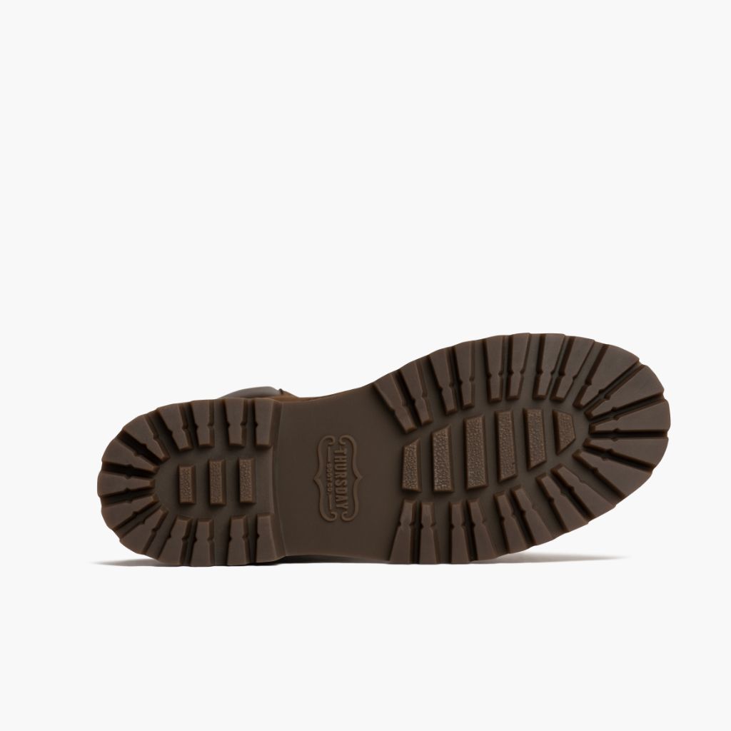 High-Traction Rubber Outsole & Lug Tread Pattern on Explorer بيج تان Matte أحذية بوت جلدية نسائي