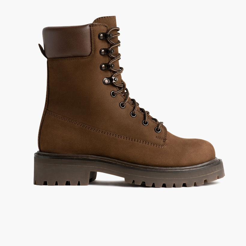 Explorer بيج Matte Leather Boots نسائي