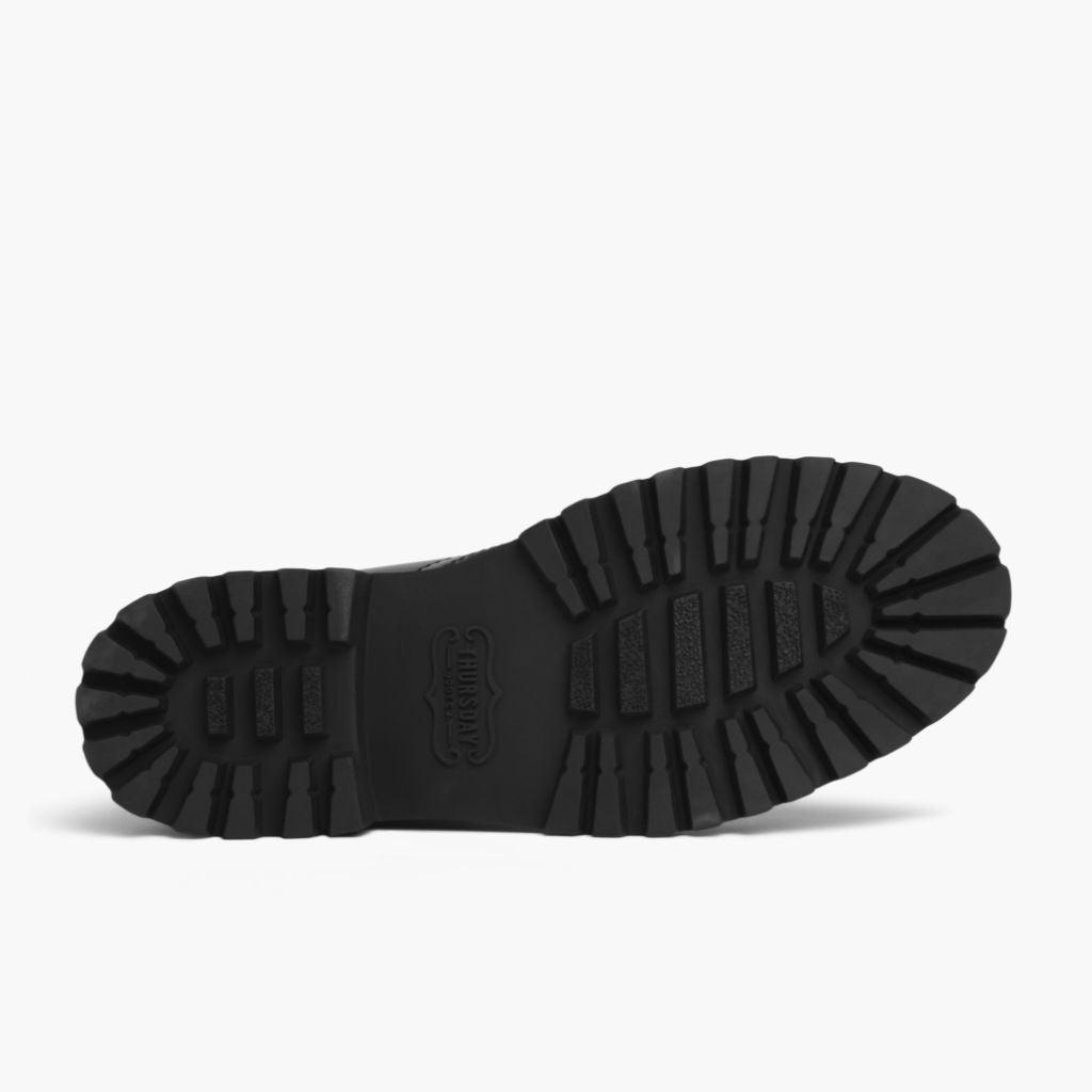 High-Traction Rubber Outsole & Lug Tread Pattern on Captain أسود (StormKing®) أحذية بوت جلدية نسائي