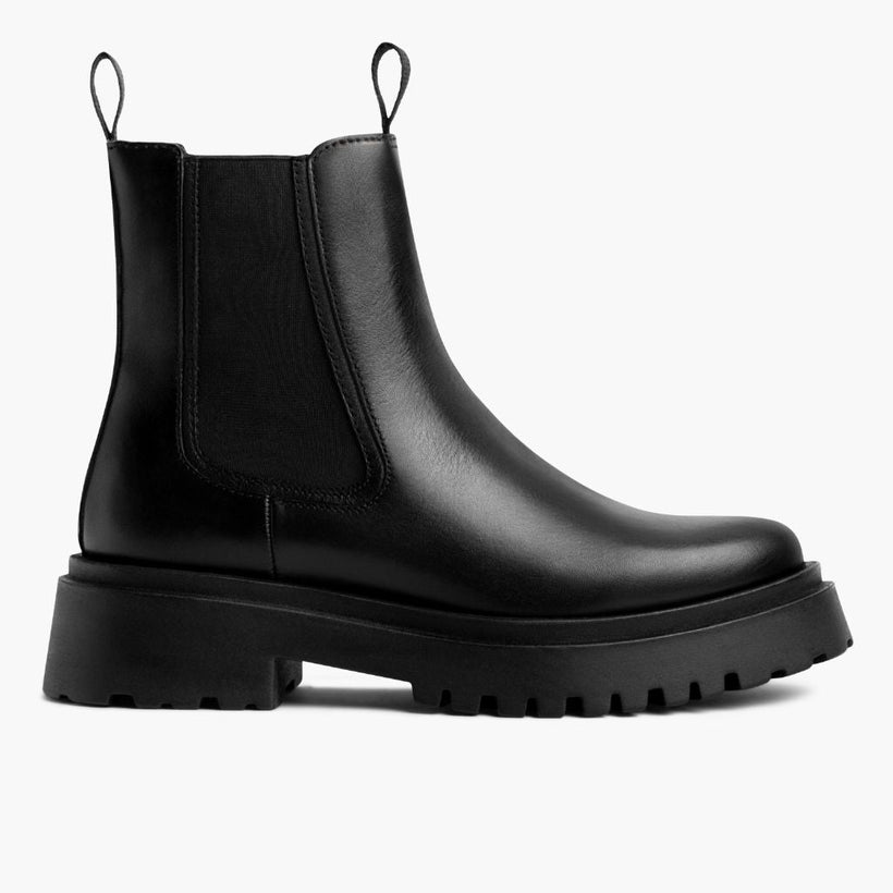Legend Platform أسود Leather Boots نسائي