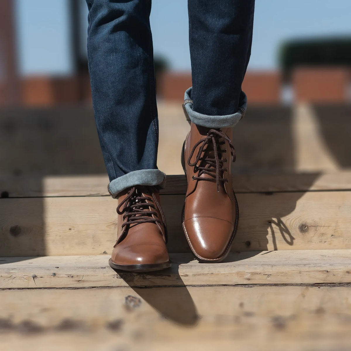 Orlaven Knight Derby بيج تان أحذية بوت جلدية رجالي footwear image 10