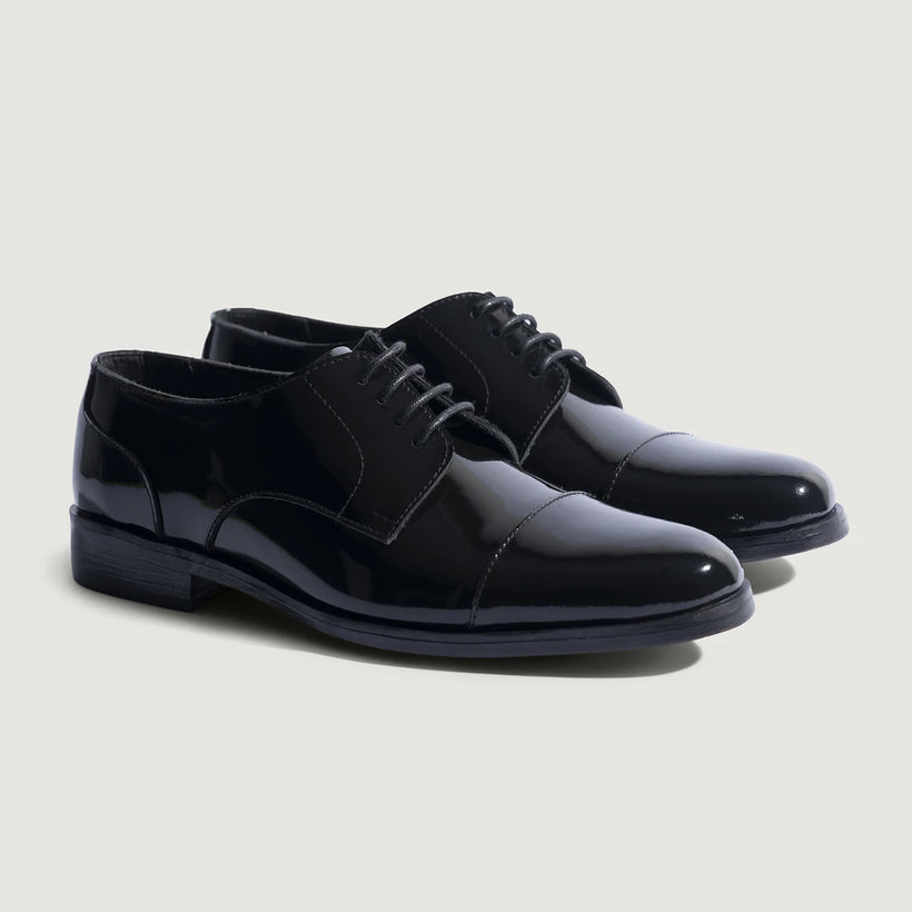 Attorney Derby أسود Patent Leather Shoes رجالي