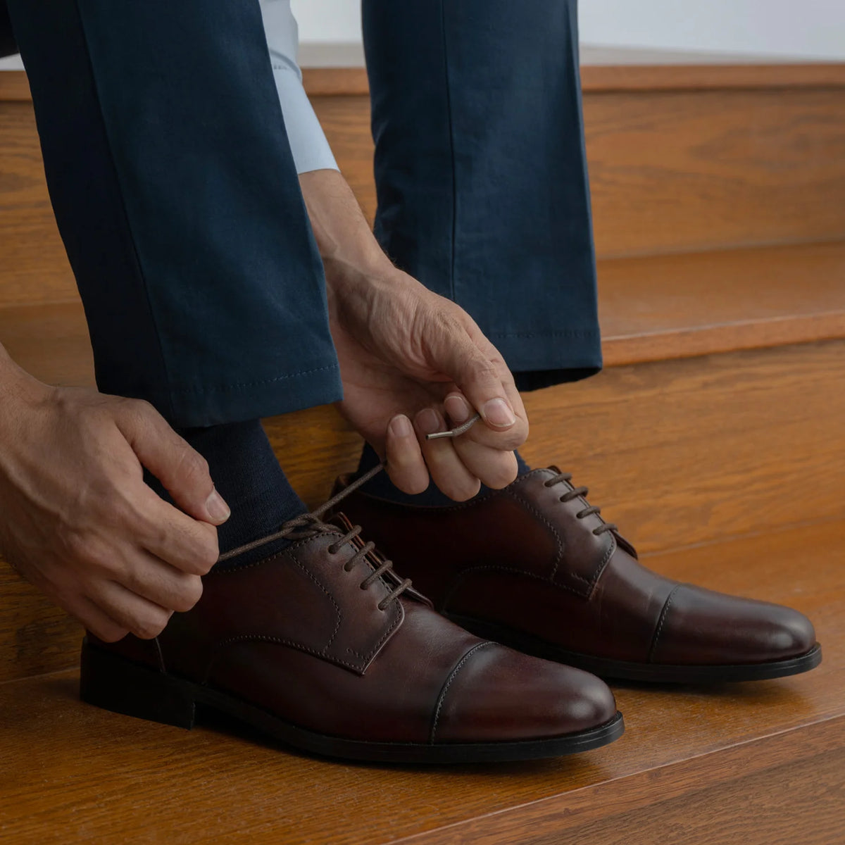 Orlaven Attorney Derby Burnished بني أحذية جلدية كلاسيكية - StudGuard رجالي footwear image 10