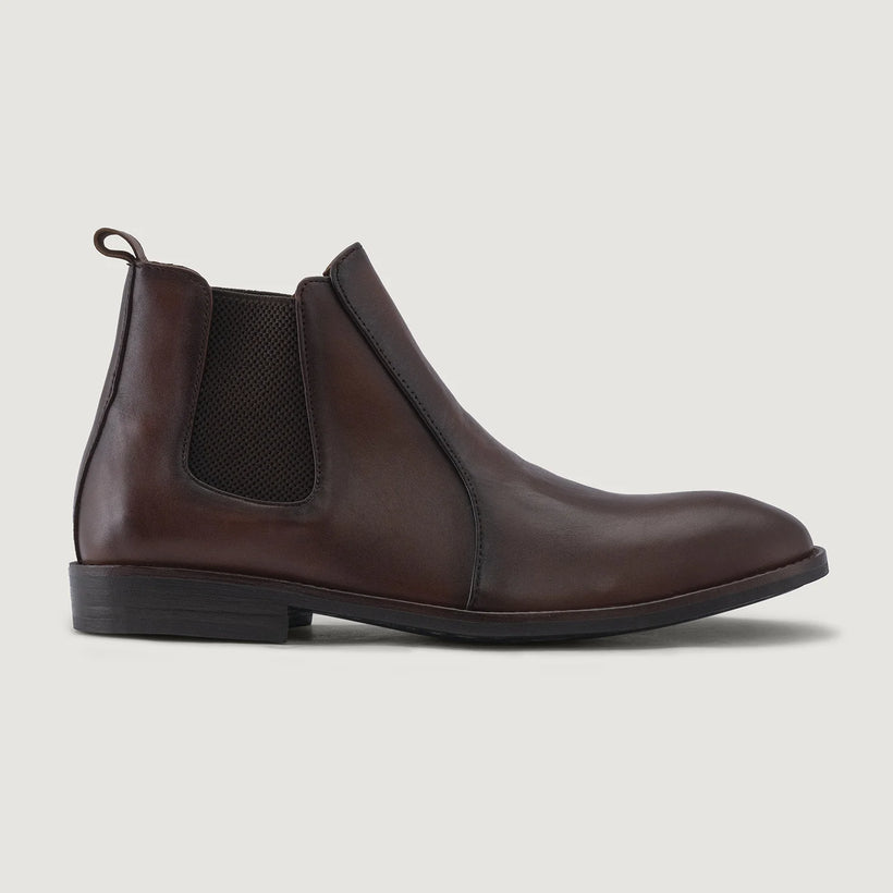 Clarkson Chelsea بني Burnished Leather Boots - StudGuard رجالي