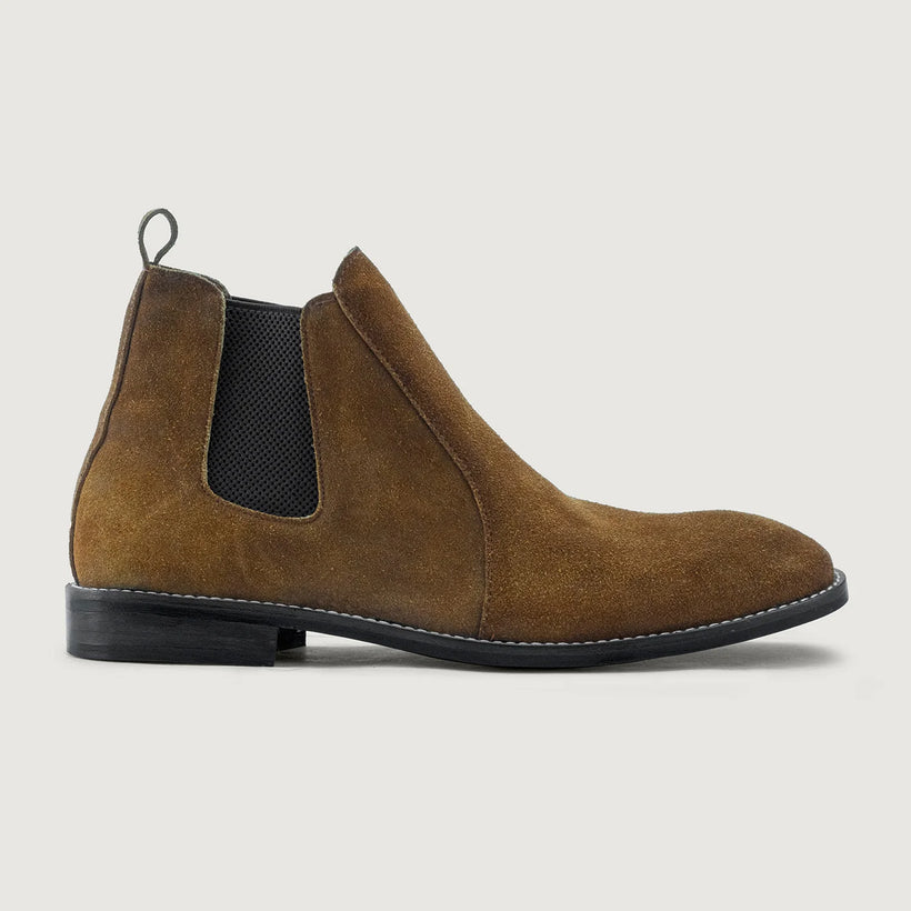 Clarkson Chelsea بني Suede Leather Boots - StudGuard رجالي