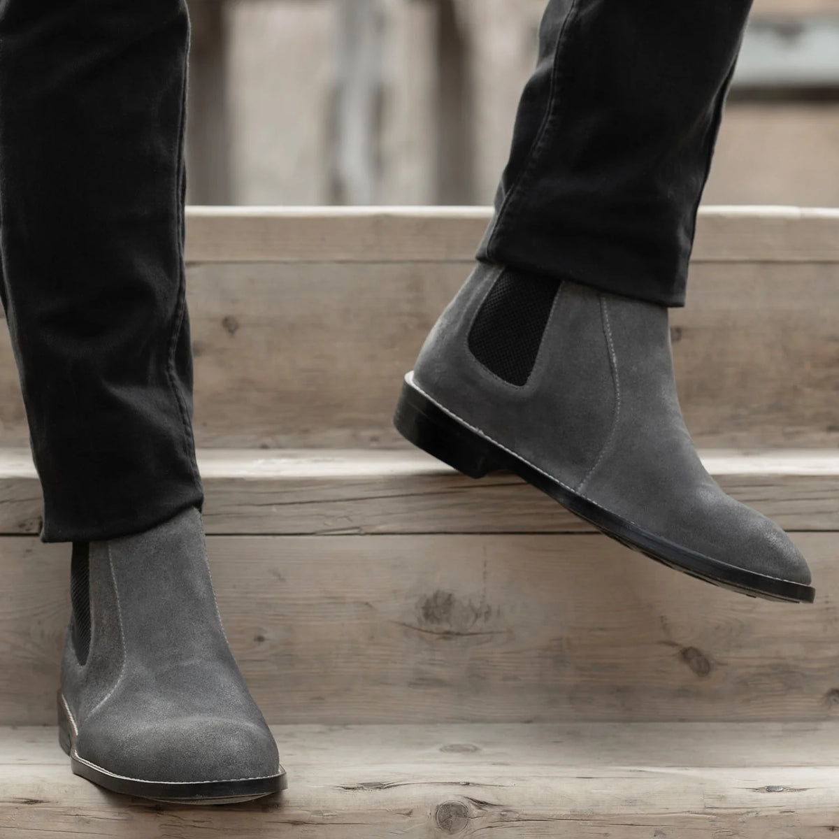 Orlaven Clarkson Chelsea Grey Suede أحذية بوت جلدية - StudGuard رجالي footwear image 9