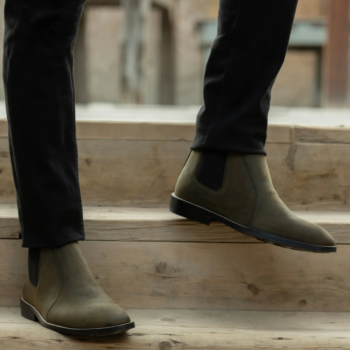 Orlaven Clarkson Chelsea Olive Pullup أحذية بوت جلدية - StudGuard رجالي footwear image 9