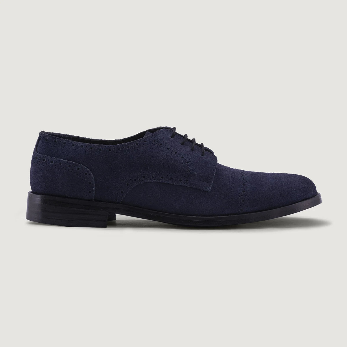Blue Goatskin Suede Leather Shoes - بناء غوديير ويلت المتين وتفاصيل مقدمة الحذاء