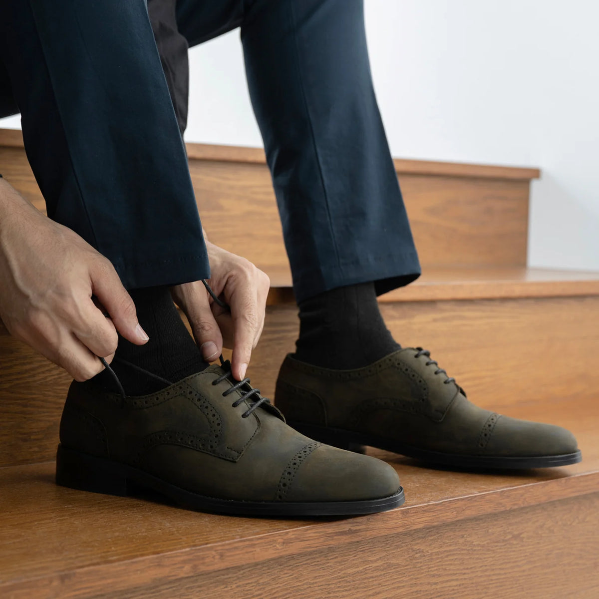 Orlaven Dirk Brogues Derby Olive Oil Pullup أحذية جلدية كلاسيكية - StudGuard رجالي footwear image 10