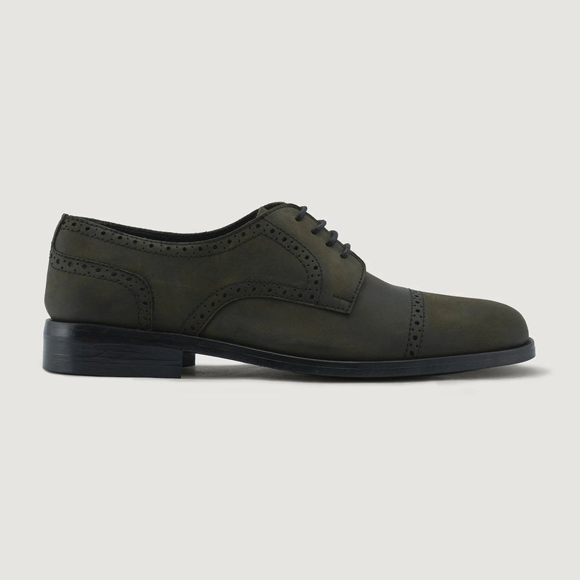 Dirk Brogues Derby Olive Oil Pullup أحذية جلدية كلاسيكية - StudGuard رجالي