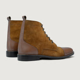 Knight Derby Tan & Brown Leather Boots - StudGuard - Reinforced Heel Counter & Precision Double-Row Stitching Detail