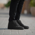 Marty High Top أسود Nubuck سنيكرز جلدي كاجوال رجالي