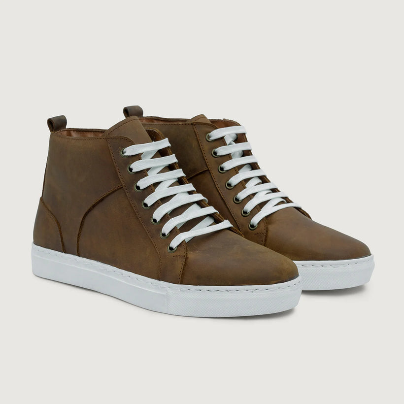 Marty High Top Burnt Copper Pullup سنيكرز جلدي كاجوال رجالي