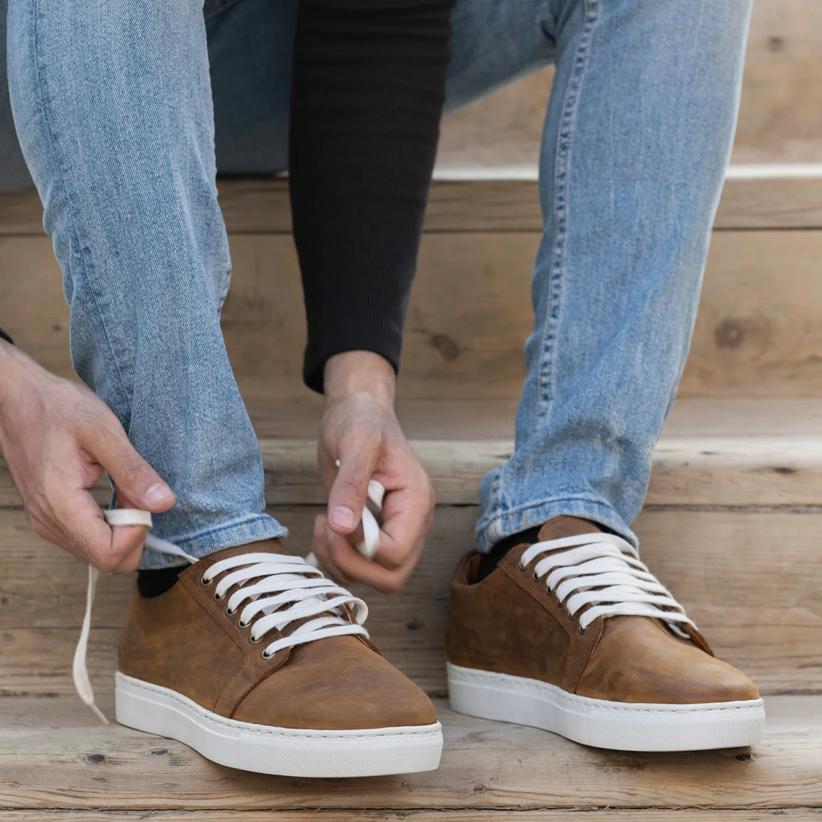 Orlaven Murphy Low Top Burnt Copper Pullup سنيكرز جلدي كاجوال رجالي footwear image 10