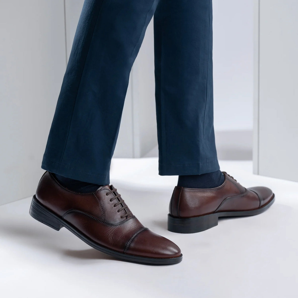 Orlaven Professor Oxford Burnished بني أحذية جلدية كلاسيكية رجالي footwear image 10