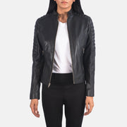 
Adalyn مبطن ومحاك أسود جاكيت بايكر جلد طبيعي نسائي in Black Sheepskin Leather - عرض أمامي وقَصّة مفصلة أنيقة | شراء أونلاين عبر المتجر الرسمي