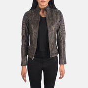 
Adalyn مبطن ومحاك Distressed بني جاكيت بايكر جلد طبيعي نسائي in Distressed Brown Goatskin Leather - عرض أمامي وقَصّة مفصلة أنيقة | شراء أونلاين عبر المتجر الرسمي