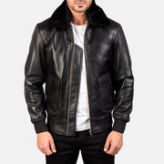 
Airin G-1 أسود جاكيت بومبر جلد رجالي in Black Sheepskin Leather - عرض أمامي وقَصّة مفصلة أنيقة | شراء أونلاين عبر المتجر الرسمي
