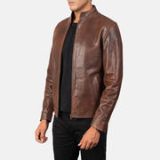Alex جاكيت بايكر جلد رجالي – alternate product view 2