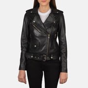 
Alison أسود جاكيت بايكر جلد طبيعي نسائي in Black Cowhide Leather - عرض أمامي وقَصّة مفصلة أنيقة | شراء أونلاين عبر المتجر الرسمي