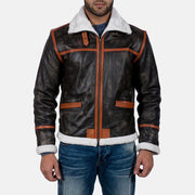 
Alpine بني Fur جاكيت جلد رجالي in Distressed Brown Goatskin Leather - عرض أمامي وقَصّة مفصلة أنيقة | شراء أونلاين عبر المتجر الرسمي