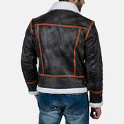 
Authentic Goatskin Leather Grain Texture & Heavy-Duty Seam Stitching Detail
