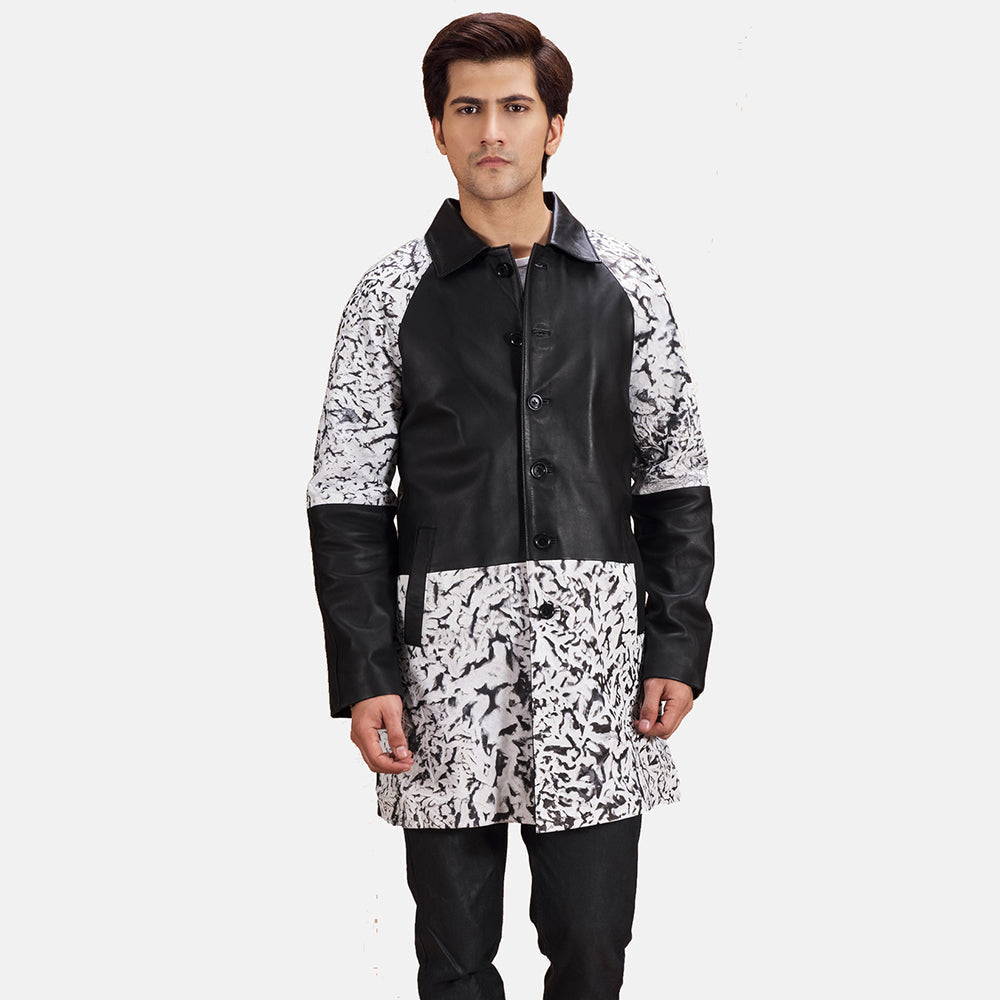 
Artistry أسود Dye معطف جلد فاخر رجالي in Black & White Sheepskin Dip &Amp; Dye - عرض أمامي وقَصّة مفصلة أنيقة | شراء أونلاين عبر المتجر الرسمي