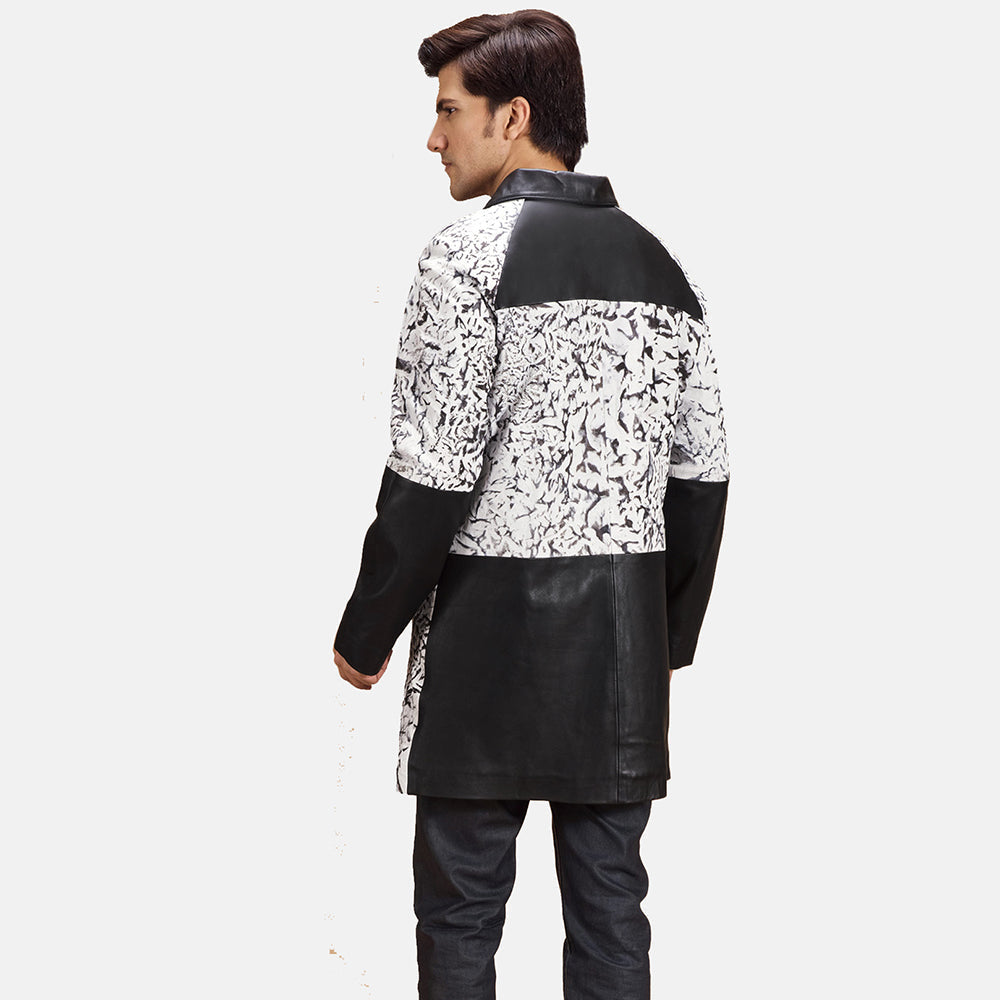 
تفاصيل مقربة of Shirt & Button Hardware on Artistry أسود Dye معطف جلد فاخر رجالي