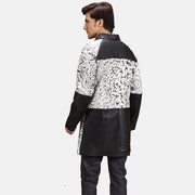 
تفاصيل مقربة of Shirt & Button Hardware on Artistry أسود Dye معطف جلد فاخر رجالي