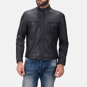 
Austere Matte أسود جاكيت بايكر جلد طبيعي رجالي in Black Calfskin Matte - عرض أمامي وقَصّة مفصلة أنيقة | شراء أونلاين عبر المتجر الرسمي