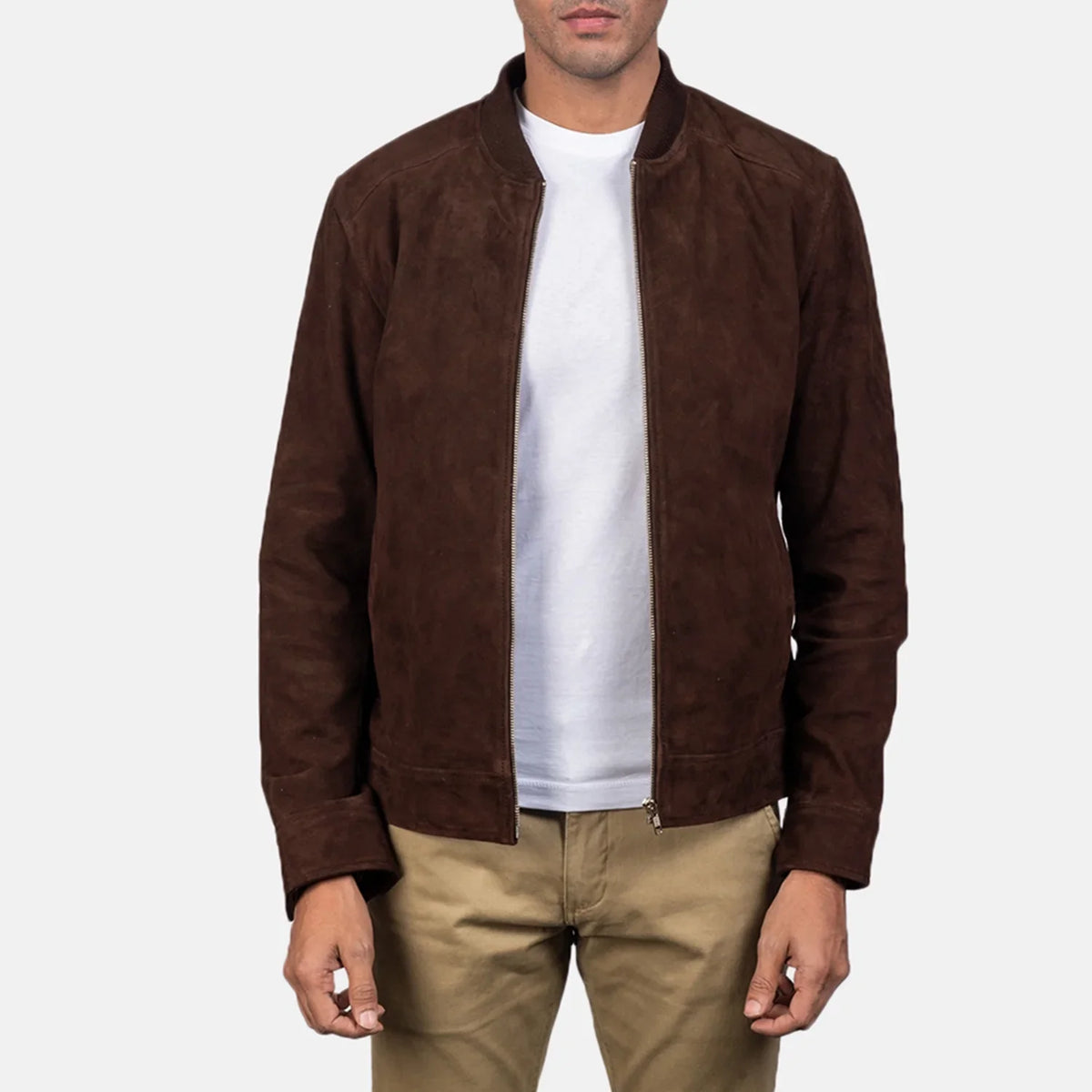 Blain بني جاكيت بومبر جلد رجالي – alternate product view 1