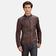 
Blix Bono عنابي جاكيت بايكر جلد طبيعي رجالي in Maroon Sheepskin Leather - عرض أمامي وقَصّة مفصلة أنيقة | شراء أونلاين عبر المتجر الرسمي